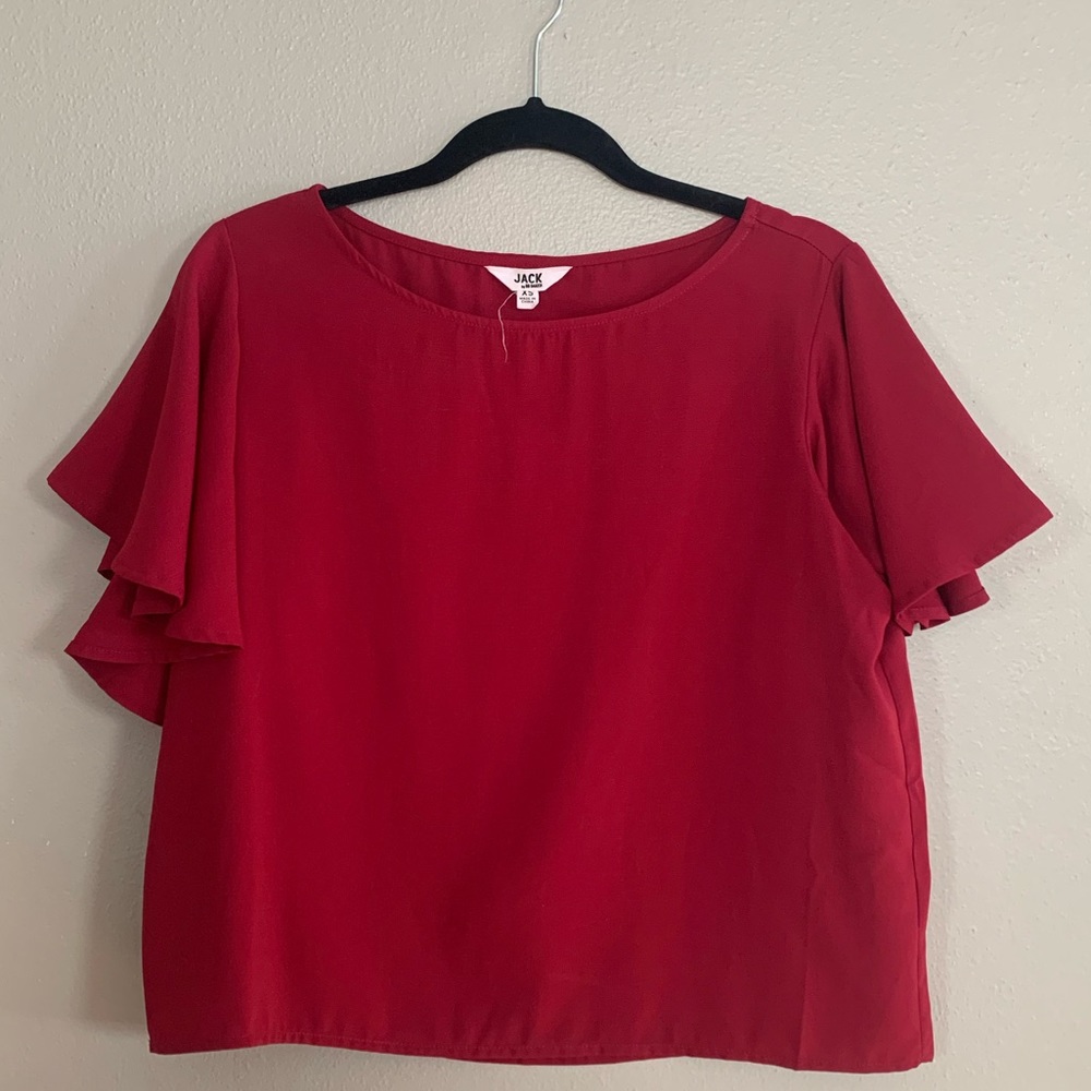 Women’s Cropped Raspberry Colored Blouse